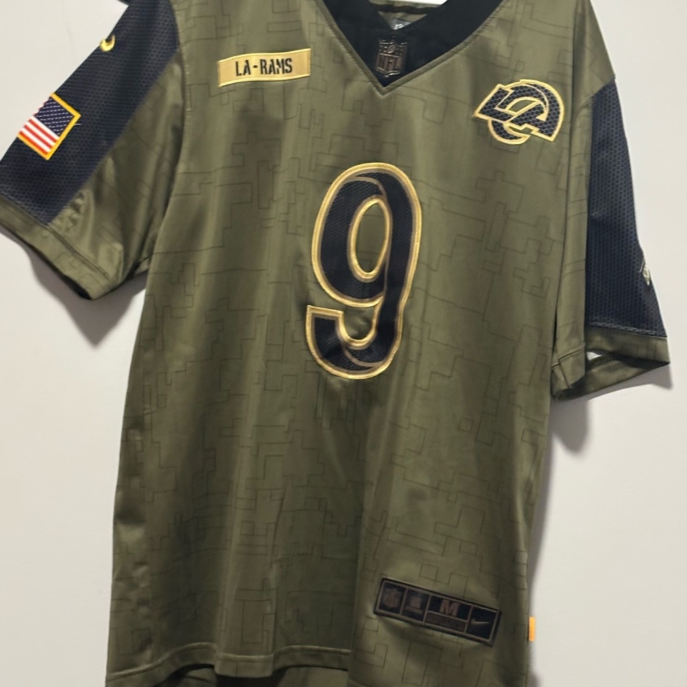 LA Rams Stafford Olive Green Jersey